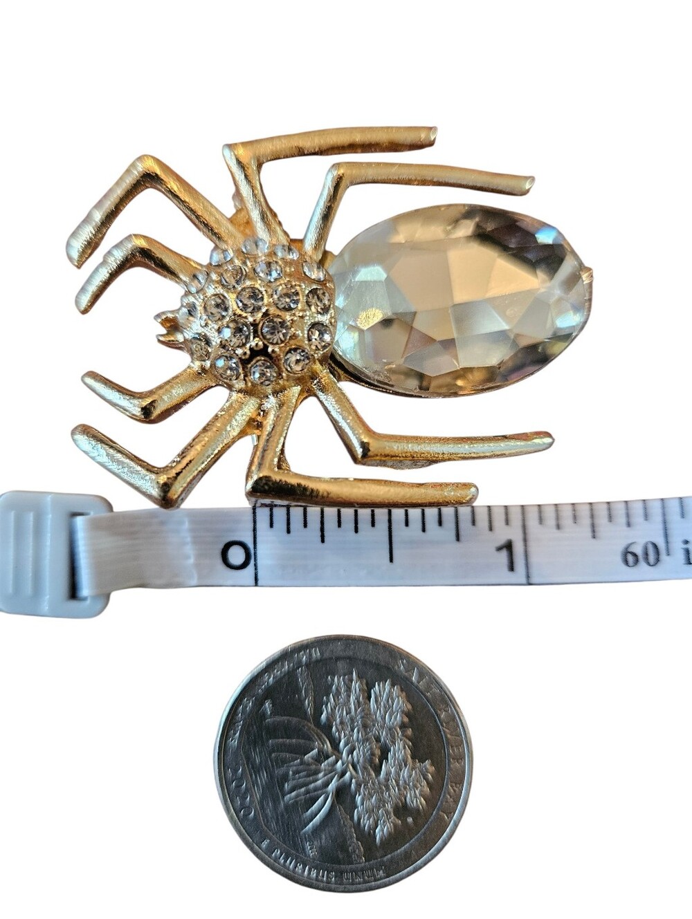 Spider Brooch With Bling - Picture 3 of 3
